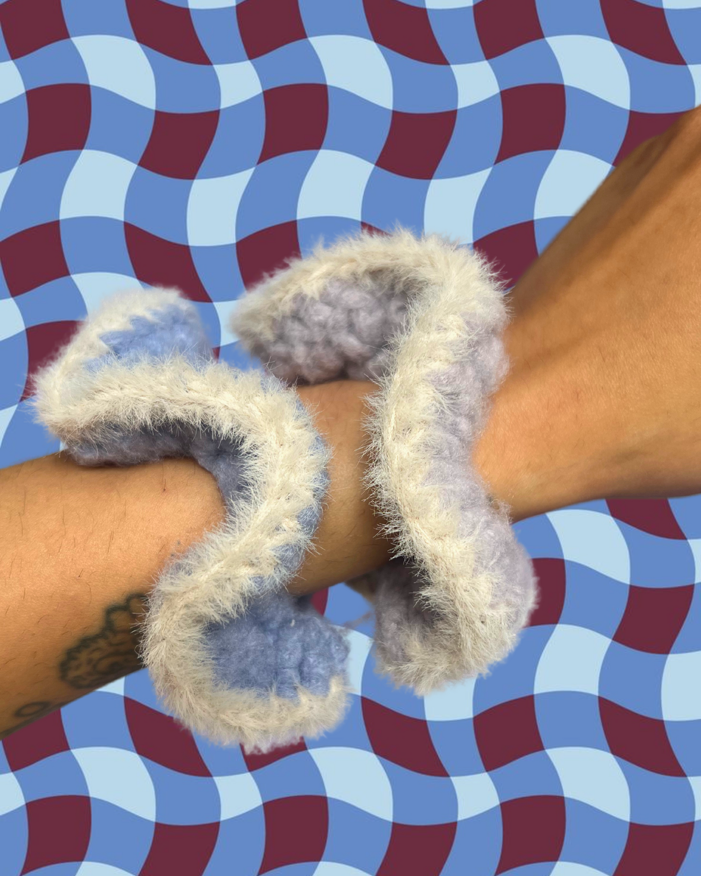 crochet mini scrunchie - periwinkle