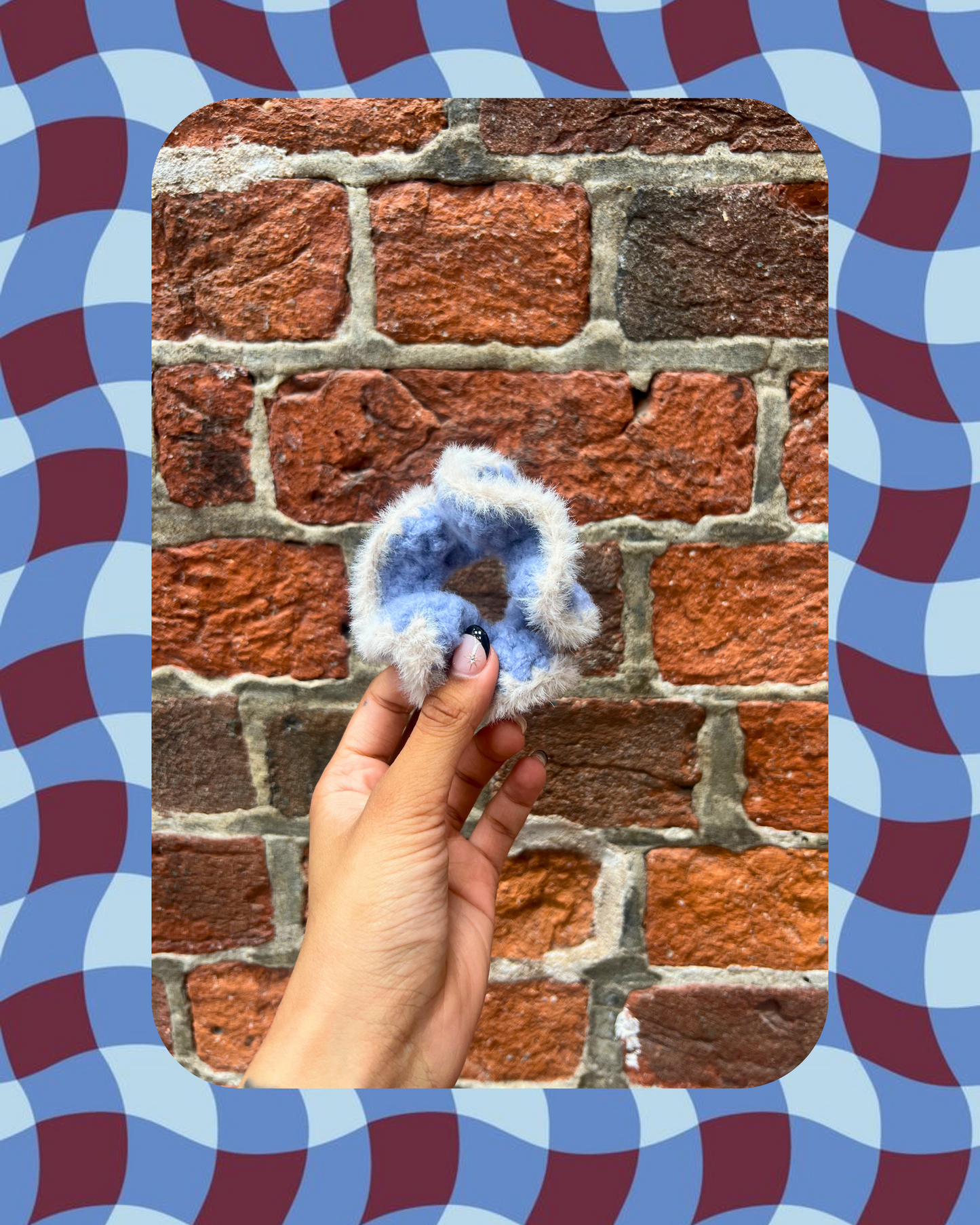 crochet mini scrunchie - periwinkle