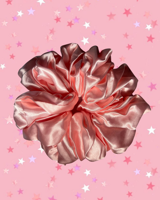 satin oversized scrunchie - baby pink