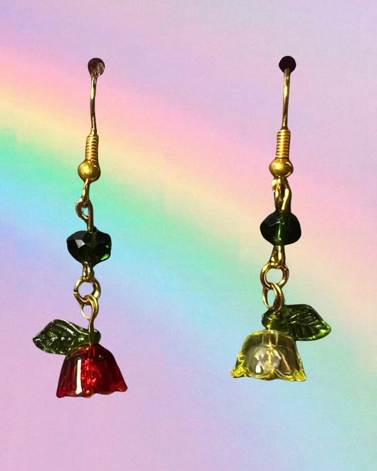 dangling flower earrings