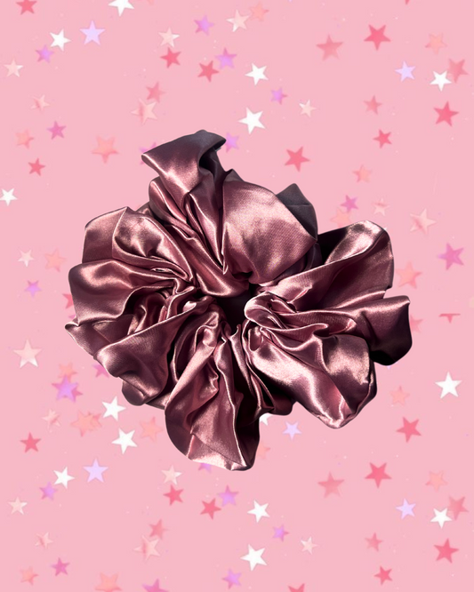 satin oversized scrunchie - rouge