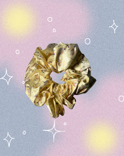 floral oversized scrunchie - black