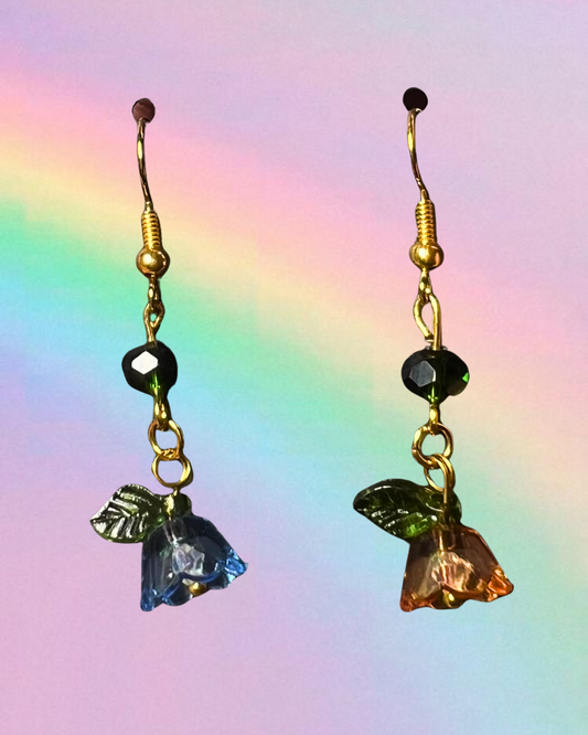 dangling flower earrings