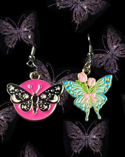 moth & butterfly earrings