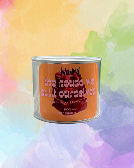 the house we built ourselves tin candle